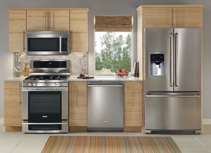 stainless kitchen appliances